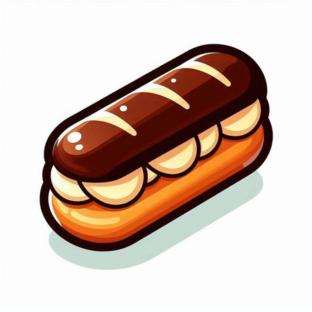 Illustration of a chocolate eclair on a white background - vectorのイラスト素材