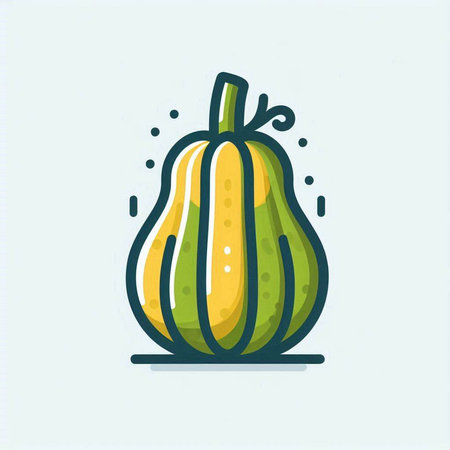Pumpkin icon in flat style. Vegetable vector illustration.のイラスト素材