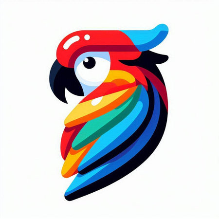 Colorful parrot vector illustration on a white background. EPS 10のイラスト素材
