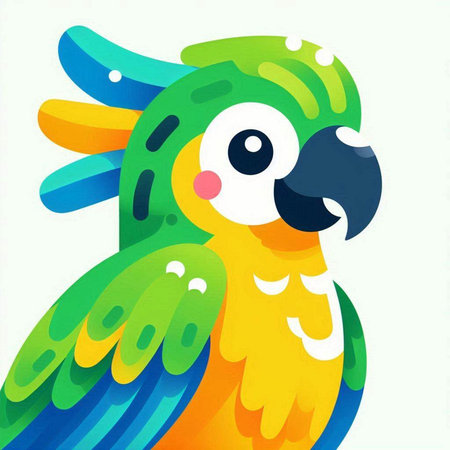 Colorful parrot on white background. Vector illustration. EPS 10のイラスト素材