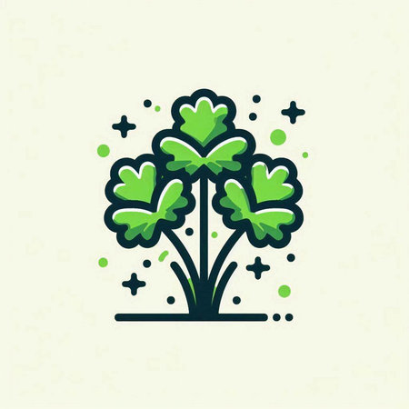Abstract vector illustration of a green tree in the form of a flower.のイラスト素材