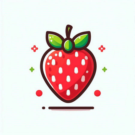 Strawberry vector icon. Strawberry isolated on a white background.のイラスト素材