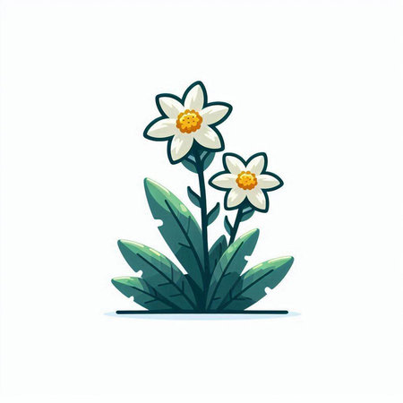 Vector illustration of narcissus flower. Isolated on white background.のイラスト素材