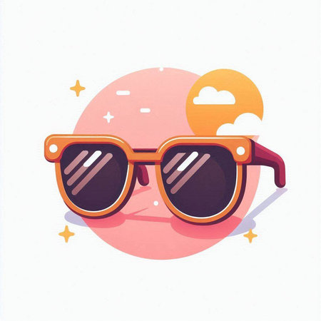 Retro sunglasses icon in flat style. Vector illustration on white background.のイラスト素材