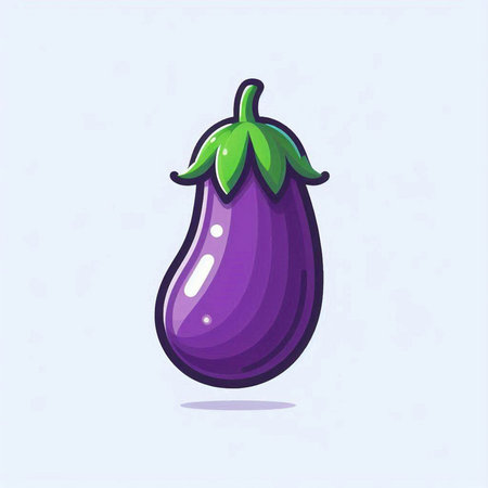Eggplant icon. Vector illustration of a fresh eggplant.のイラスト素材