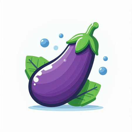 Eggplant vector illustration. Vegetable icon. Healthy food.のイラスト素材
