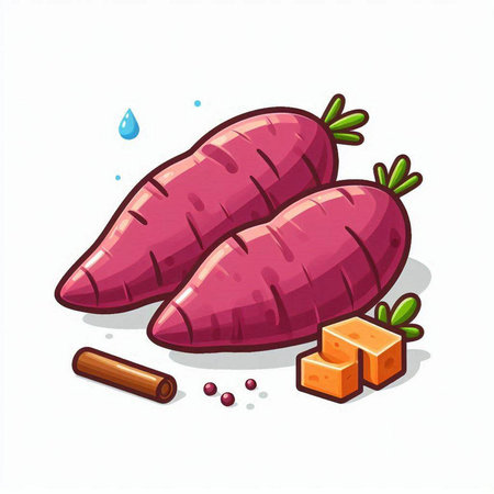 Sweet potato vector illustration isolated on white background. Sweet potato icon.のイラスト素材
