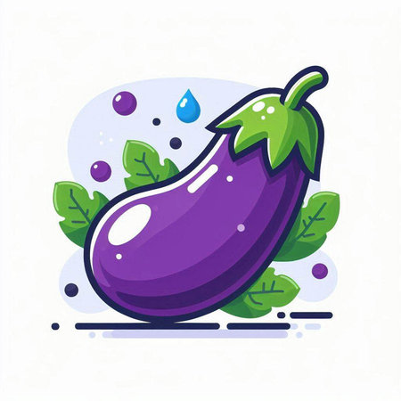 Eggplant vector illustration. Vegetable icon. Healthy food.のイラスト素材