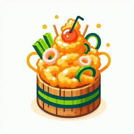 Illustration of funny kawaii kawaii japanese foodのイラスト素材