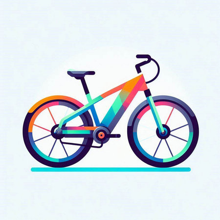 Bicycle vector illustration in flat style. Colorful bicycle icon.のイラスト素材