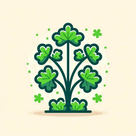 St. Patrick's Day card with shamrock. Vector illustration.のイラスト素材