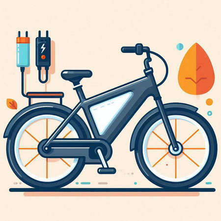 Vector illustration of bicycle in flat style on light background. Bike repair service.のイラスト素材