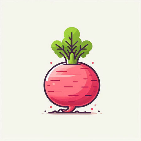 Beetroot vector illustration. Vegetable icon isolated on white background.のイラスト素材