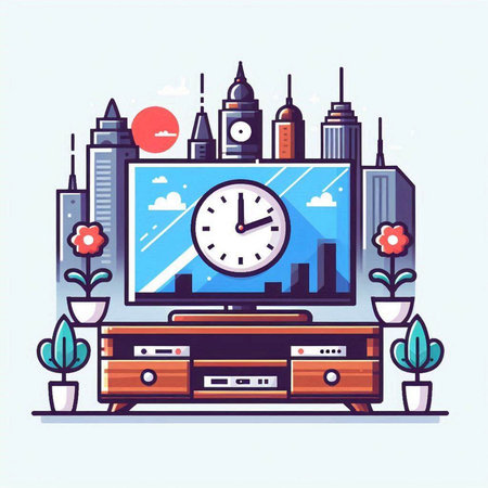 Modern flat design concept of time management. Vector illustration in a modern style.のイラスト素材