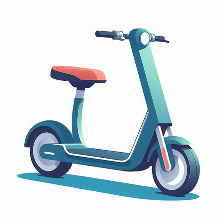 Modern scooter on a white background. Vector illustration in flat style.のイラスト素材