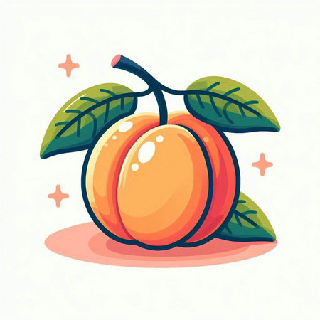 Pumpkin fruit with leaves. Vector illustration in cartoon style.のイラスト素材