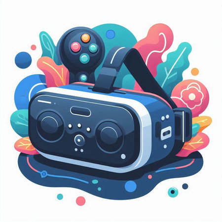 Game console vector illustration. Gamepad and joystick in cartoon style.のイラスト素材