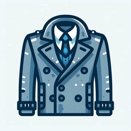 Men's coat. Vector illustration of a man in a coat.のイラスト素材