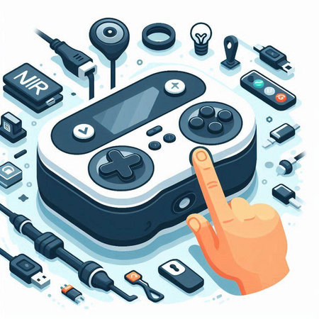 Isometric gamepad on a white background. Vector illustration. Eps 10.のイラスト素材