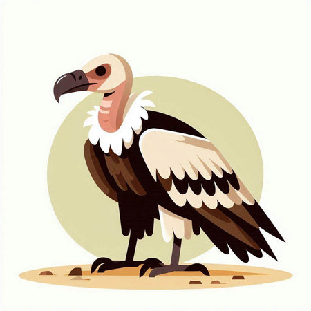 Griffon vulture. Vector illustration of a vulture.のイラスト素材
