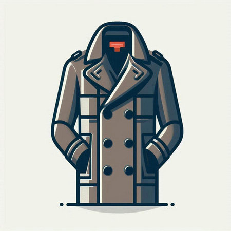 Vector illustration of a man in a coat with a hood. Cartoon style.のイラスト素材