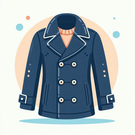 Vector illustration of a coat on a white background in a flat styleのイラスト素材