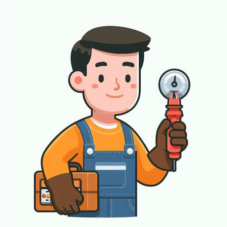 Illustration of a handyman holding a wrench and a screwdriverのイラスト素材
