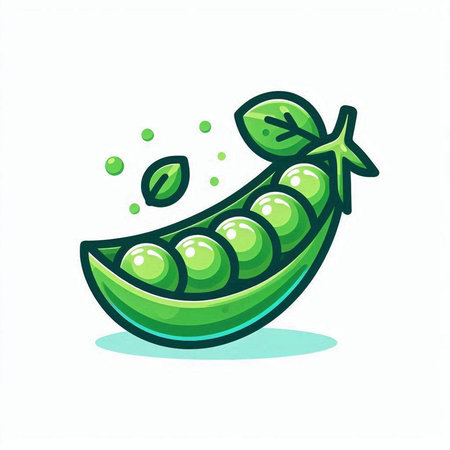 Green peas vector icon. Hand drawn illustration of green peas vector icon for web designのイラスト素材