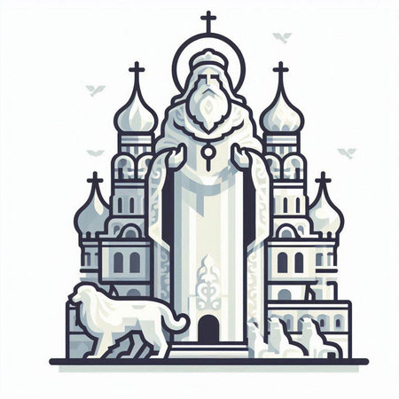 Church of St. Nicholas in Moscow, Russia. Vector illustration.のイラスト素材