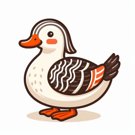 Duck isolated on white background. Vector illustration in cartoon style.のイラスト素材