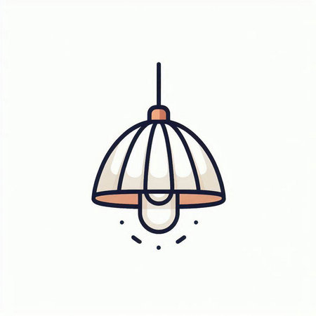 Lamp icon in flat style. Vector illustration isolated on white background.のイラスト素材
