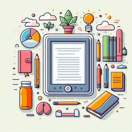 Flat design modern vector illustration concept of online education, e-learning, e-learning.のイラスト素材