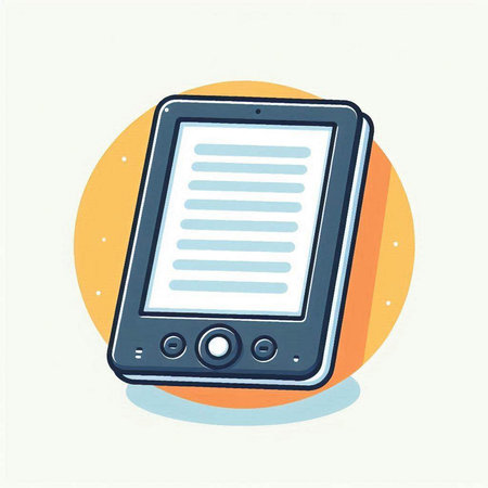 Illustration of a tablet computer with a blank screen, vector illustrationのイラスト素材