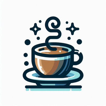 Coffee cup icon. Vector illustration in a flat style.のイラスト素材