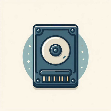 Hard disk drive icon. Vector illustration of a hard disk drive.のイラスト素材