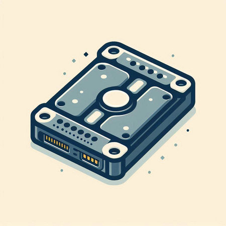 Hard disk drive icon in isometric 3d style. Vector illustration.のイラスト素材