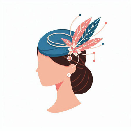 Beautiful girl with a flower in her hair. Vector illustration.のイラスト素材