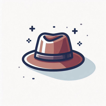 Illustration of a brown hat on a white background. Vector illustrationのイラスト素材