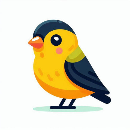 Vector illustration of a cute cartoon bullfinch bird isolated on white background.のイラスト素材