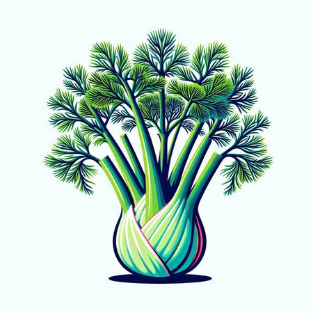 Fennel vector illustration isolated on white background for your design.のイラスト素材