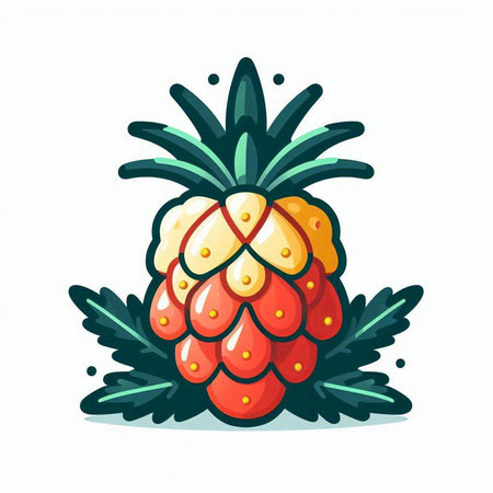 Pineapple vector illustration. Isolated on a white background.のイラスト素材