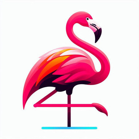 Flamingo logo vector illustration. Colorful flamingo icon.のイラスト素材