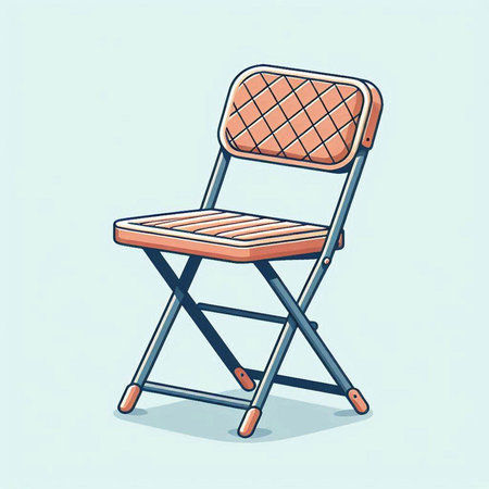 Illustration of a chair on a blue background, vector illustration.のイラスト素材