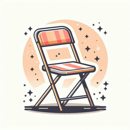 Illustration of a director's chair on a white background. Vector illustrationのイラスト素材