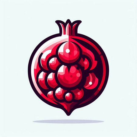 Pomegranate vector illustration isolated on white background. Ripe juicy fruit icon.のイラスト素材