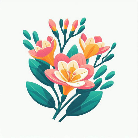 Bouquet of flowers. Vector illustration in a flat style.のイラスト素材