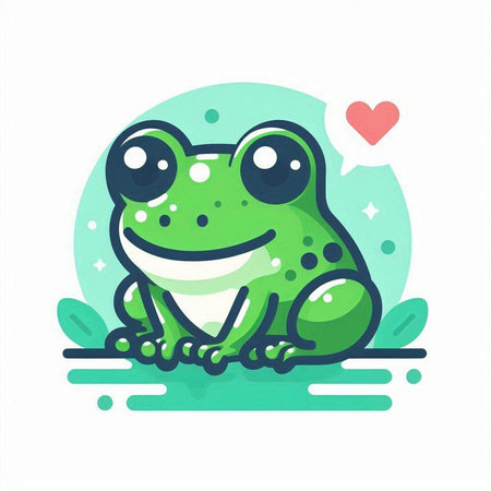 Frog vector icon. Cute cartoon frog icon. Vector illustration.のイラスト素材