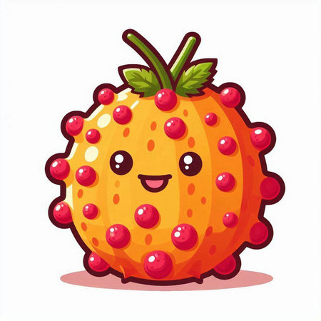Cute kawaii kawaii kawaii orange fruit character isolated on white backgroundのイラスト素材