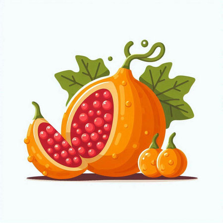 Pumpkin vector illustration on white background. Vector illustration of ripe fruit.のイラスト素材