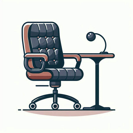 Office chair isolated on white background. Vector illustration in cartoon style.のイラスト素材